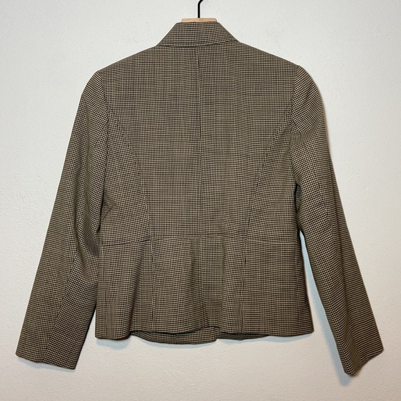 Vintage Talbots 100% Wool Shepard's Check Button Down Peplum Blazer Sz 2 Gingham - Picture 2 of 7